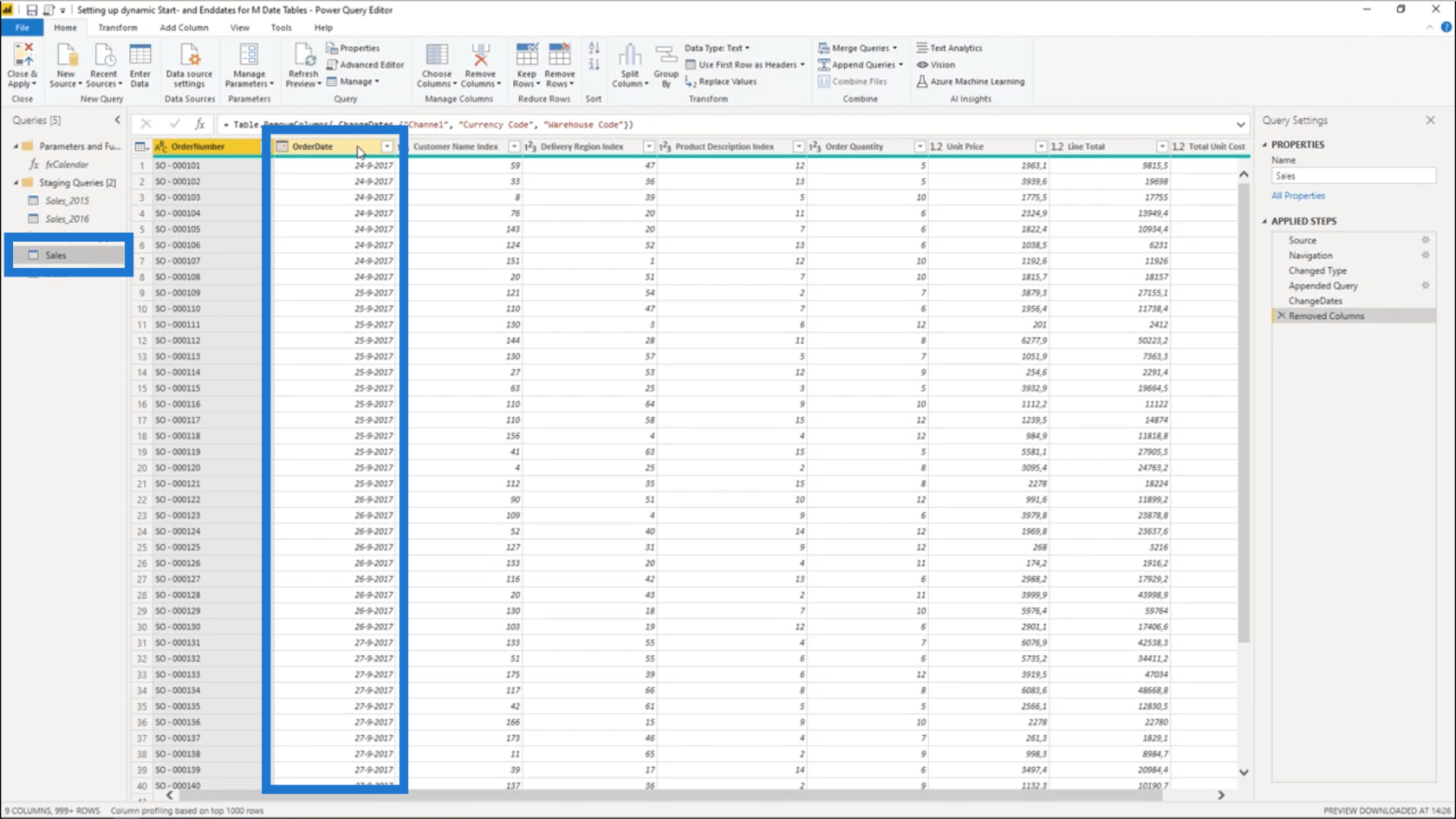 為 Power Query 日期表設置動態 StartDate 和 EndDate