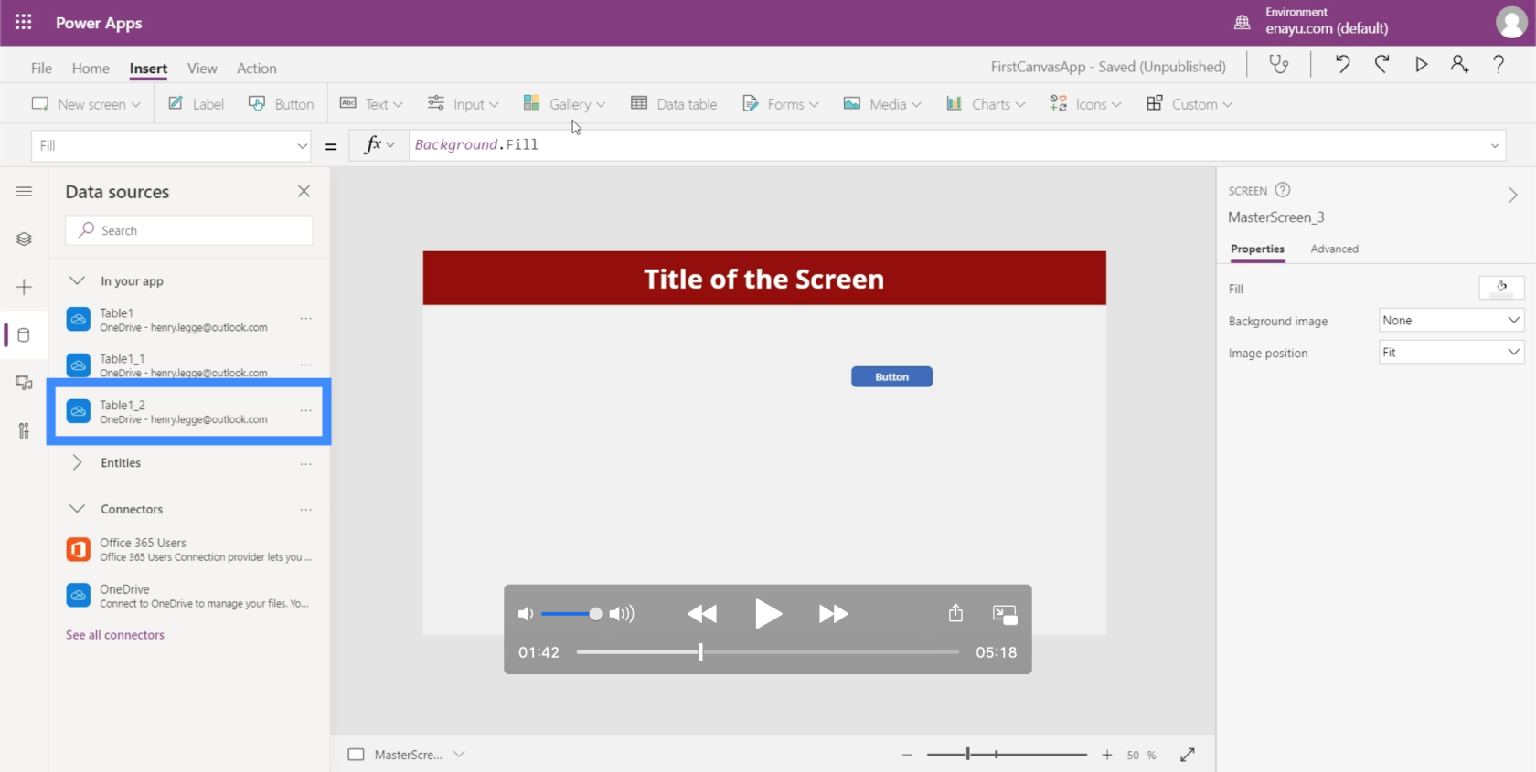 PowerApps 圖表、圖形和動態圖像