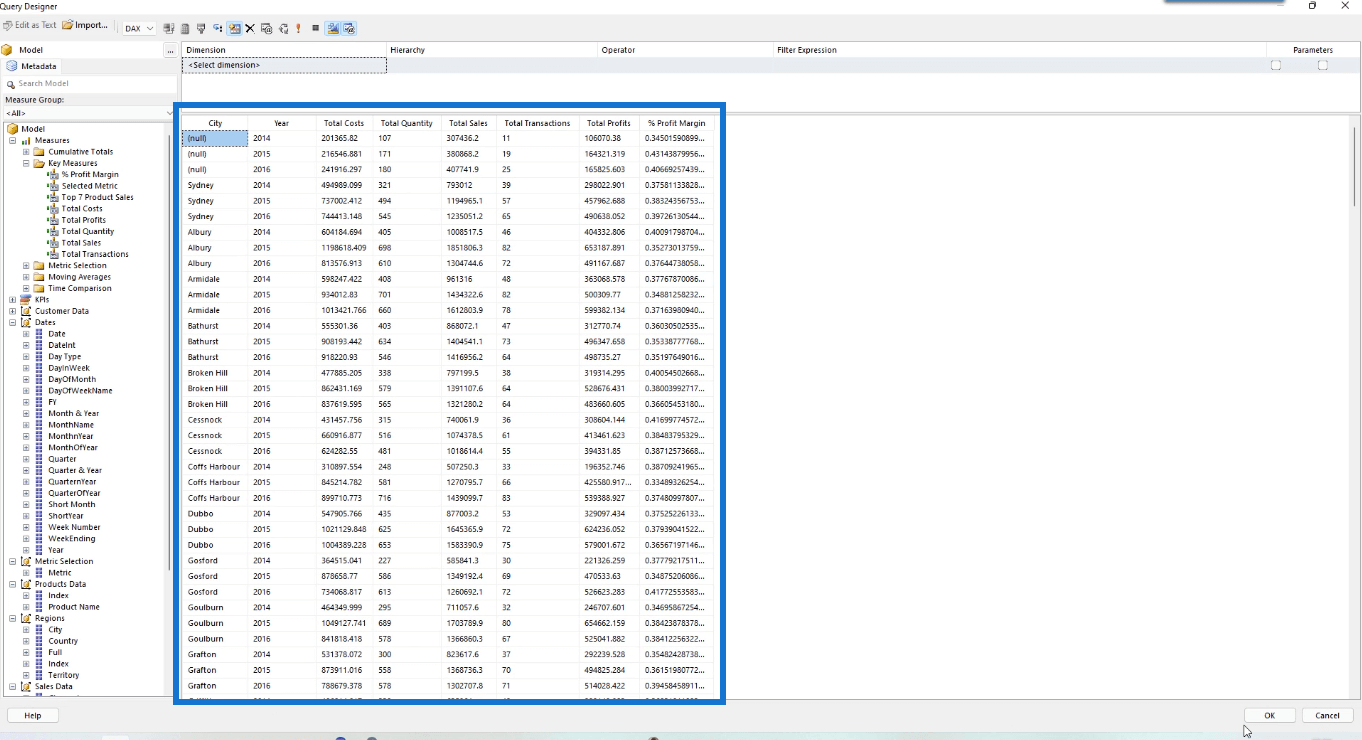 如何將數據集導入 Report Builder