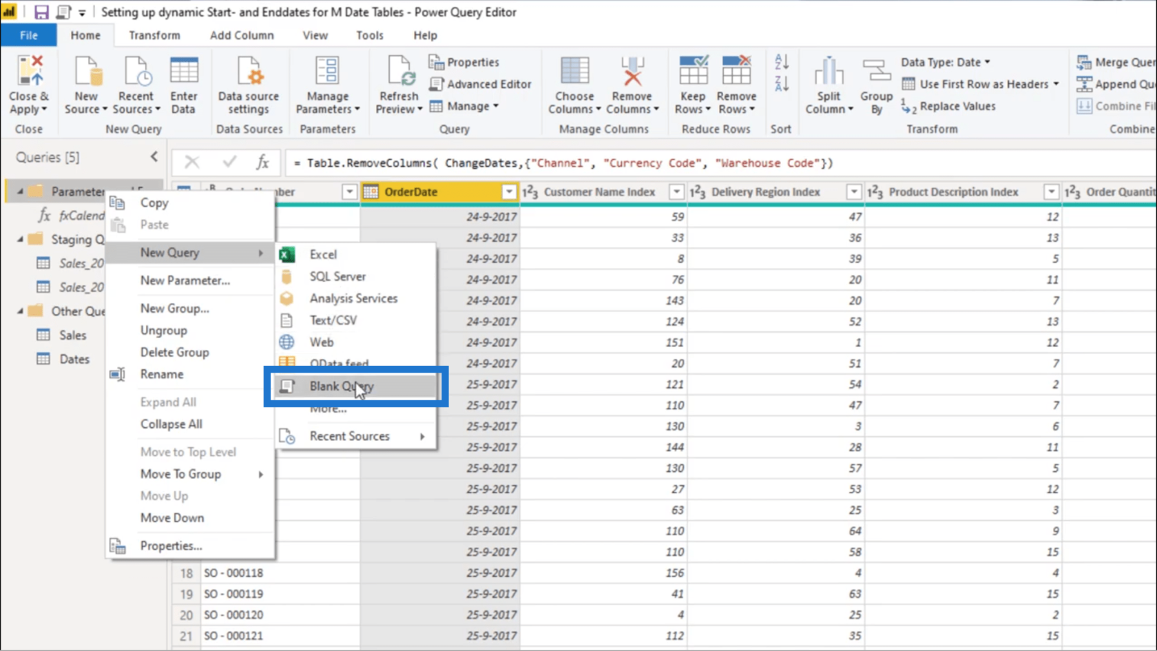 為 Power Query 日期表設置動態 StartDate 和 EndDate