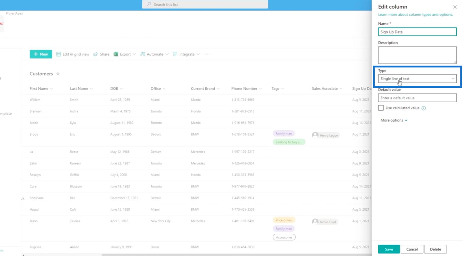 SharePoint の計算列 |  概要