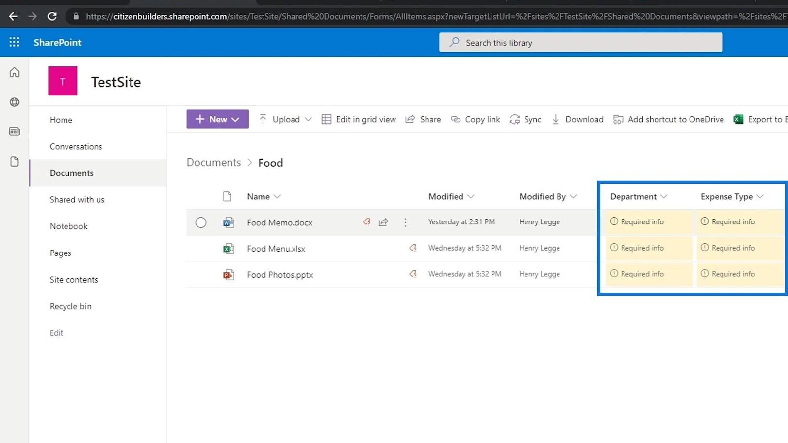 Agregar metadatos en SharePoint usando columnas Agregar metadatos en SharePoint usando columnas