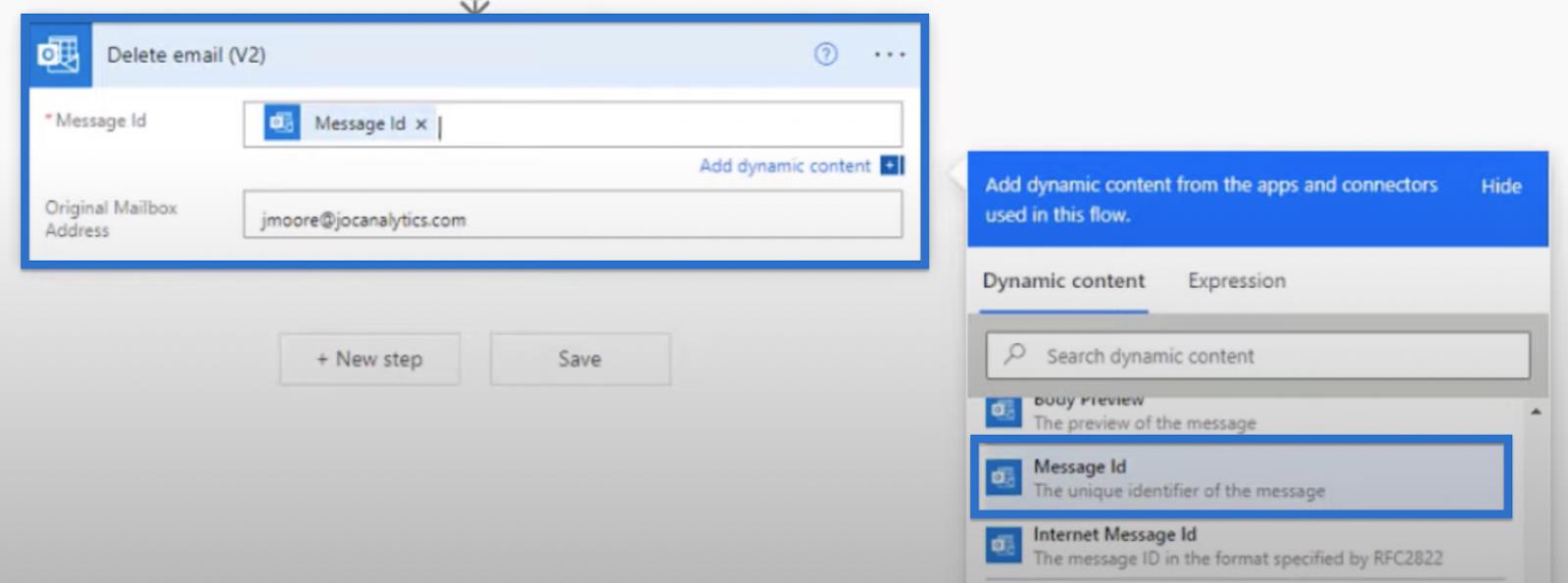 Speichern Sie E-Mail-Anhänge in SharePoint mit Power Automate