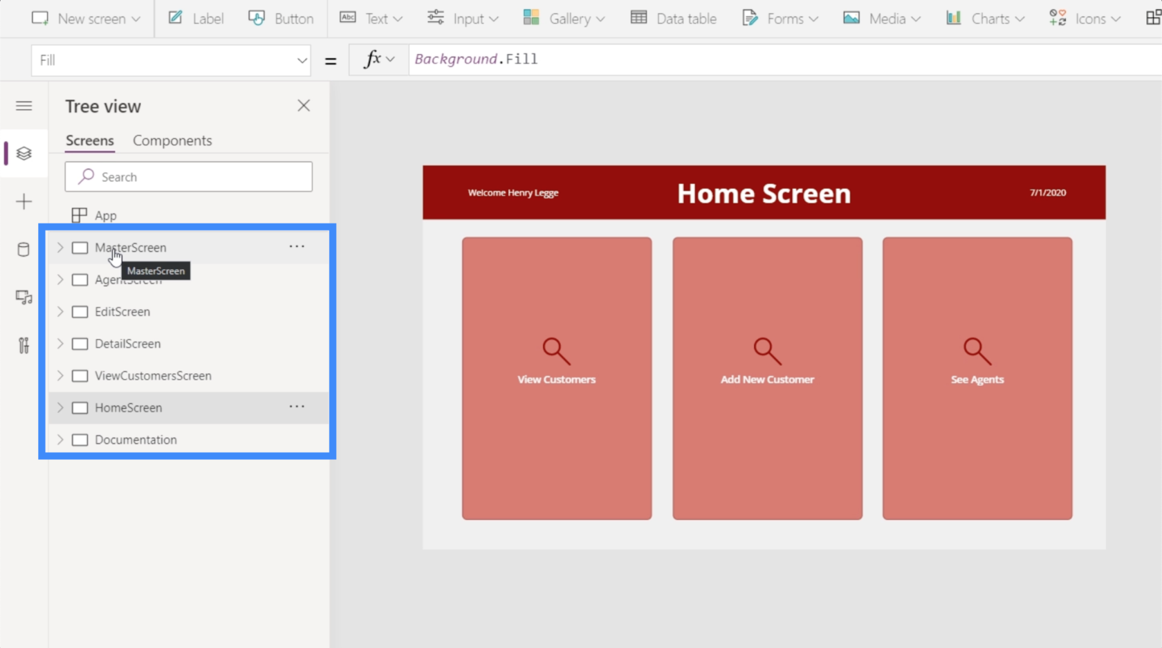 發布 PowerApps 應用程序和更改屏幕順序