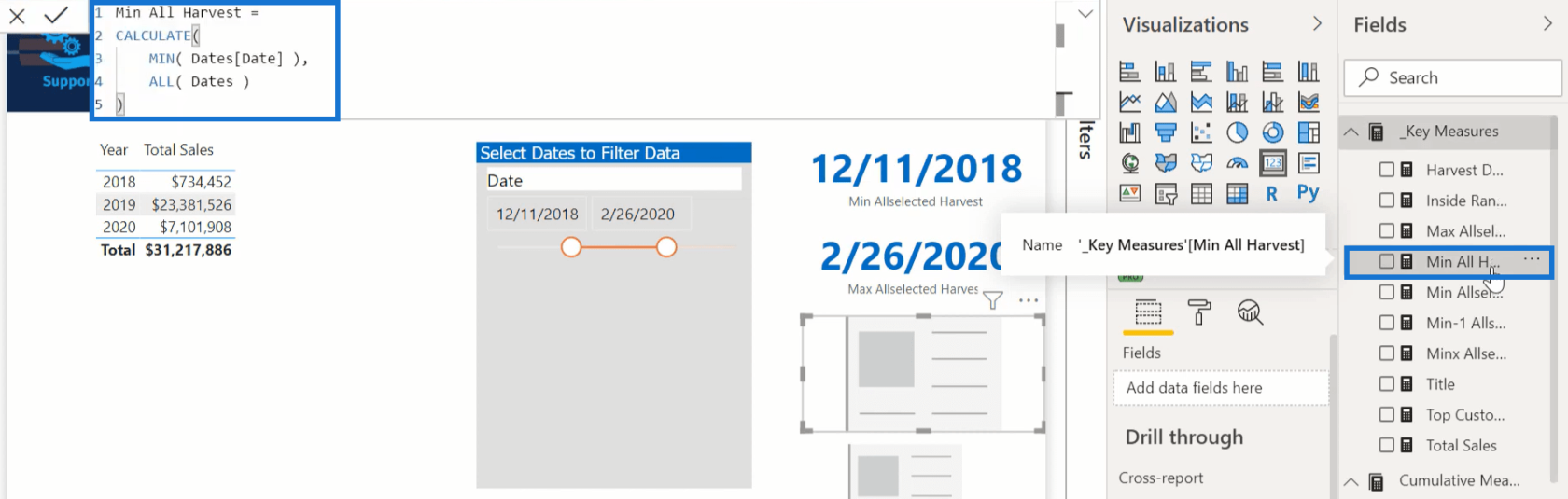 如何使用 DAX 在 LuckyTemplates 中確定收穫日期