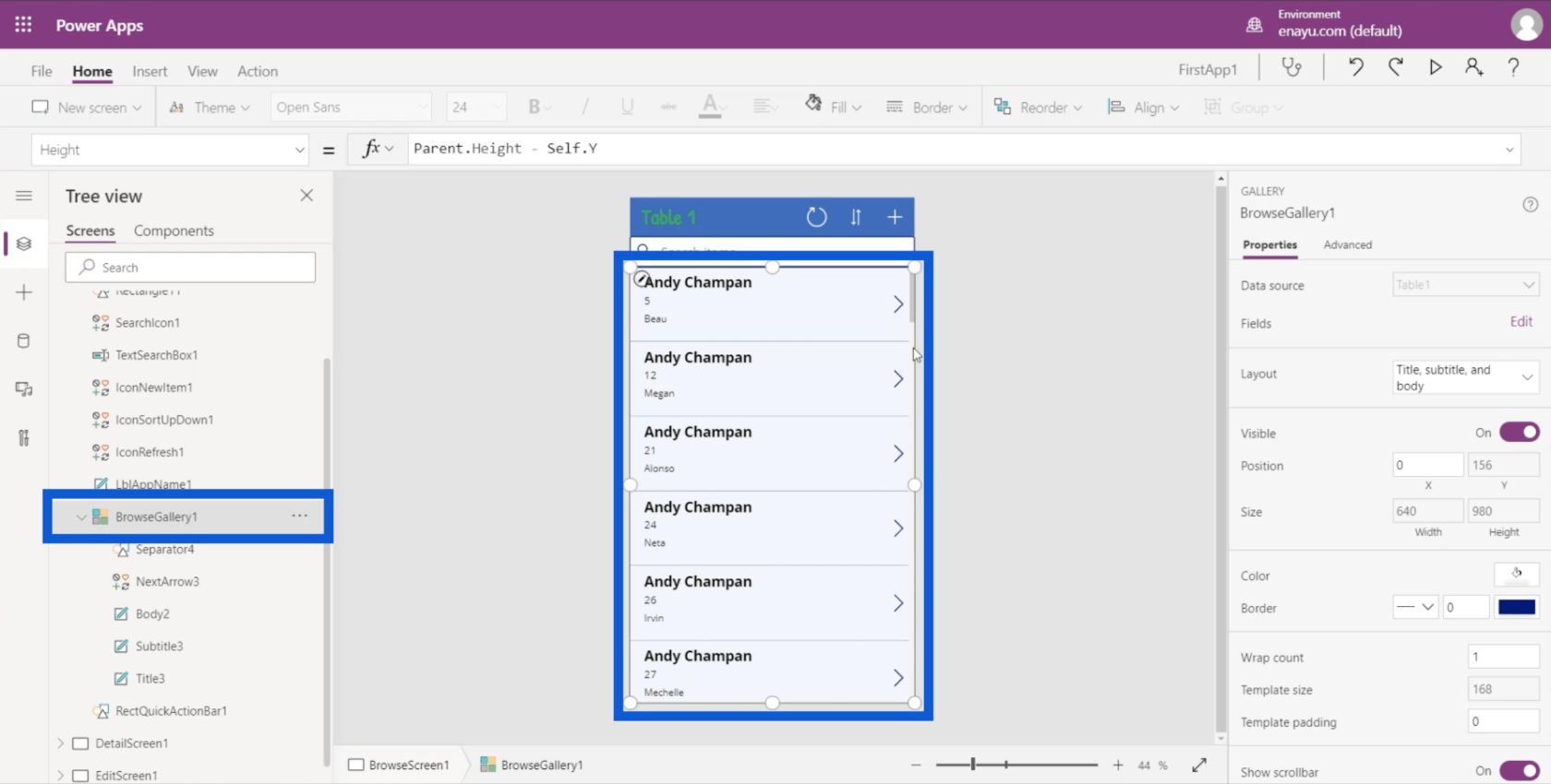 PowerApps ギャラリー: 概要