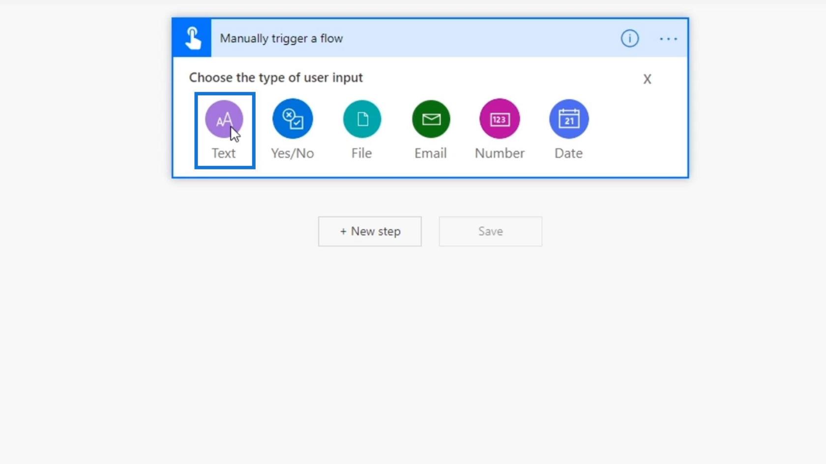 Microsoft Power Automate 中的工作流輸入