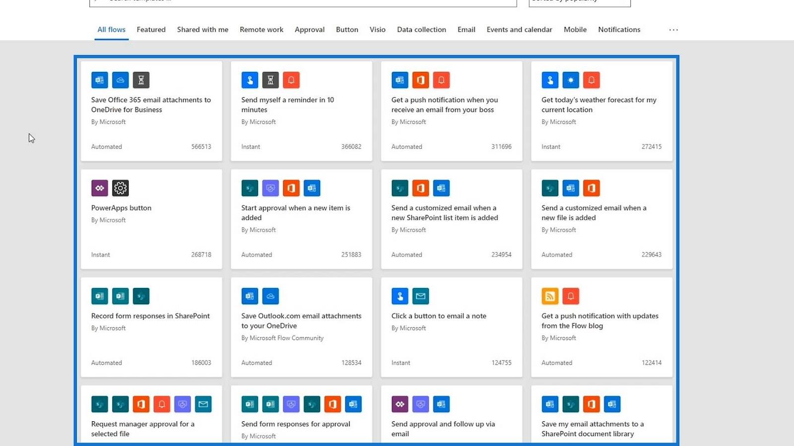 Microsoft Power Automate の自動化されたフロー
