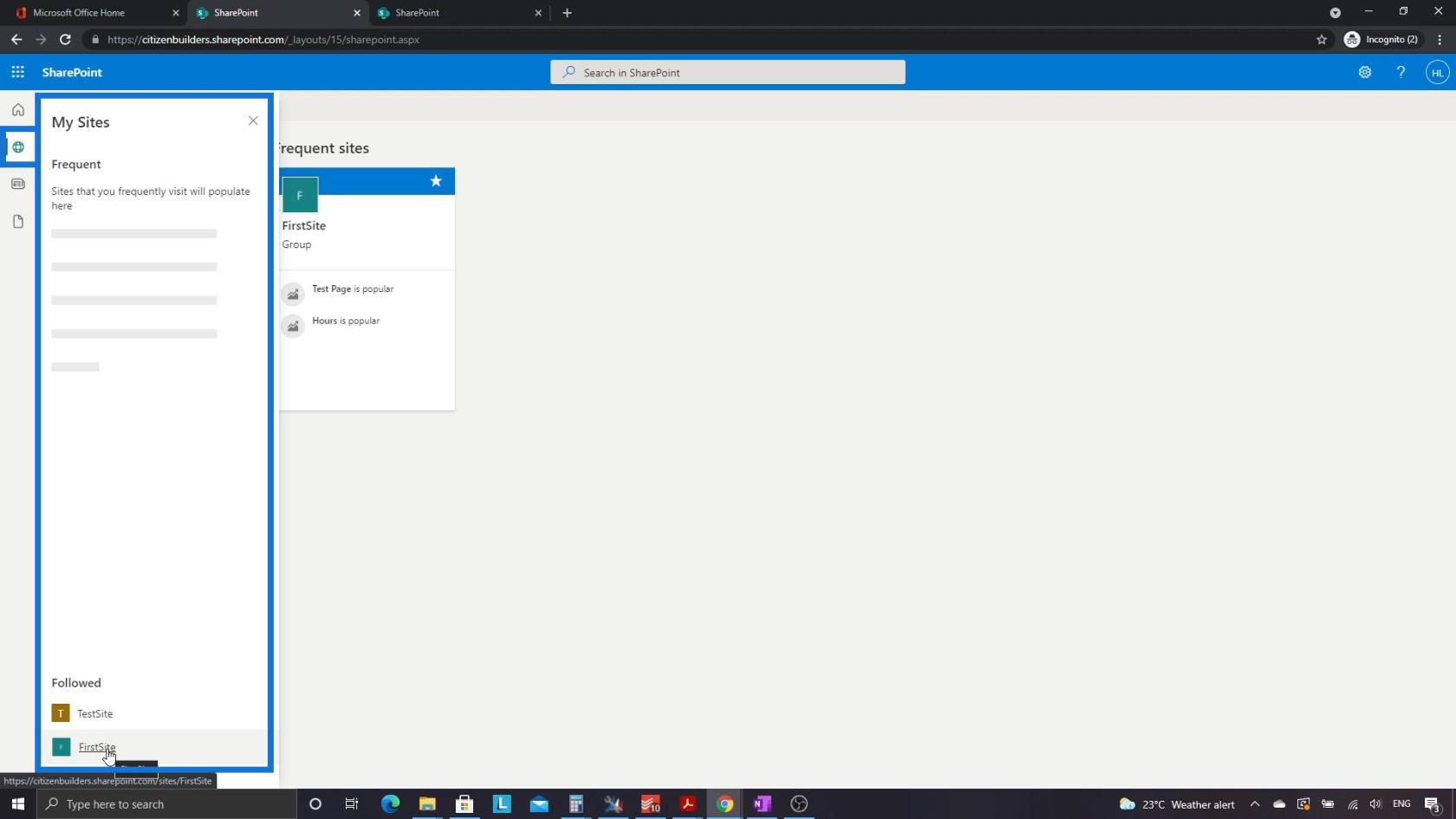 SharePoint 網站 |  佈局和菜單演練