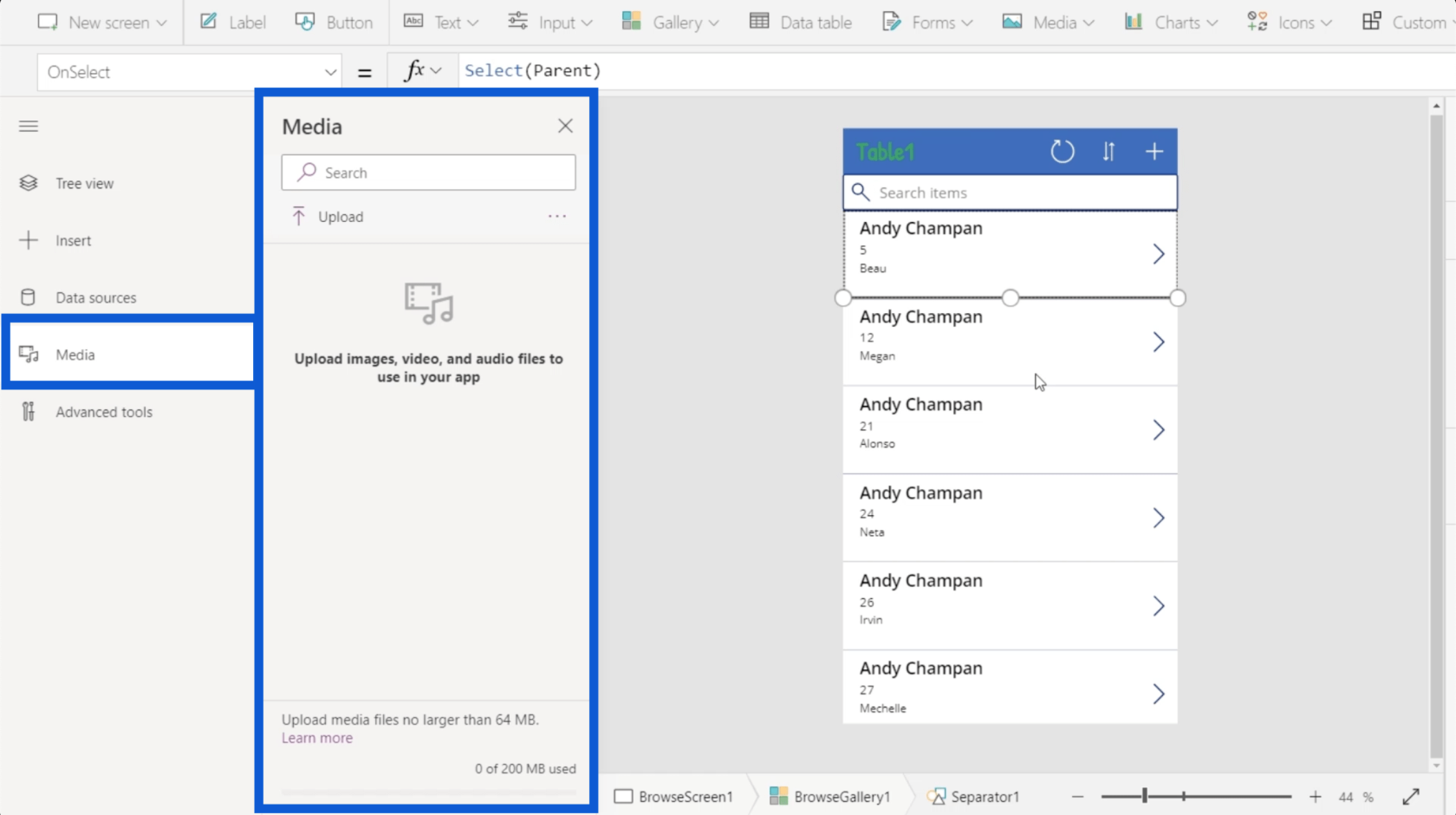 Power Apps 環境：正確設置應用程序元素