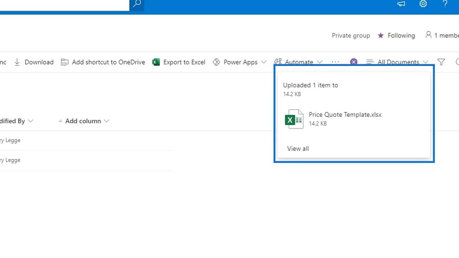 문서 라이브러리용 SharePoint 템플릿