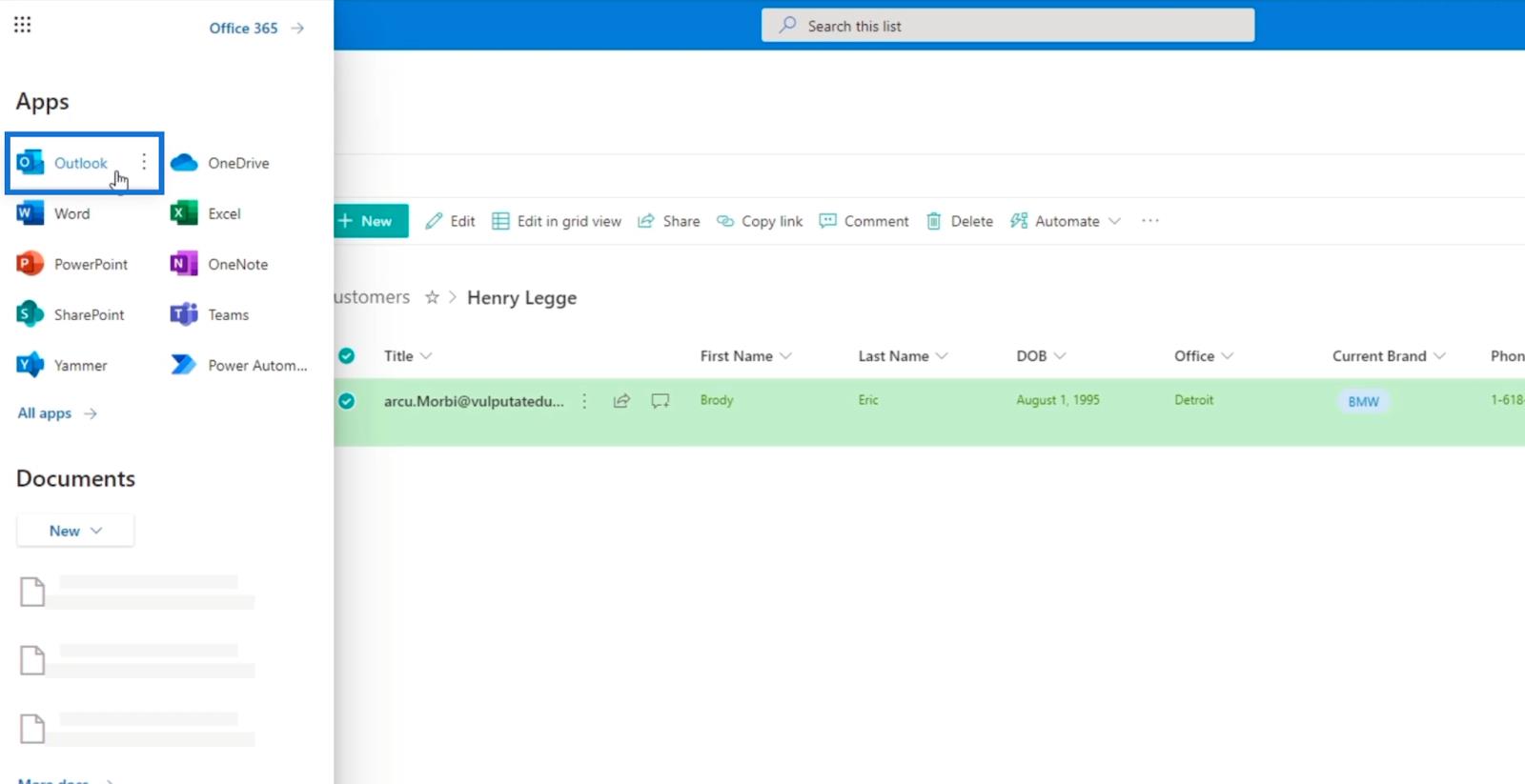 SharePoint リスト アラートのセットアップ