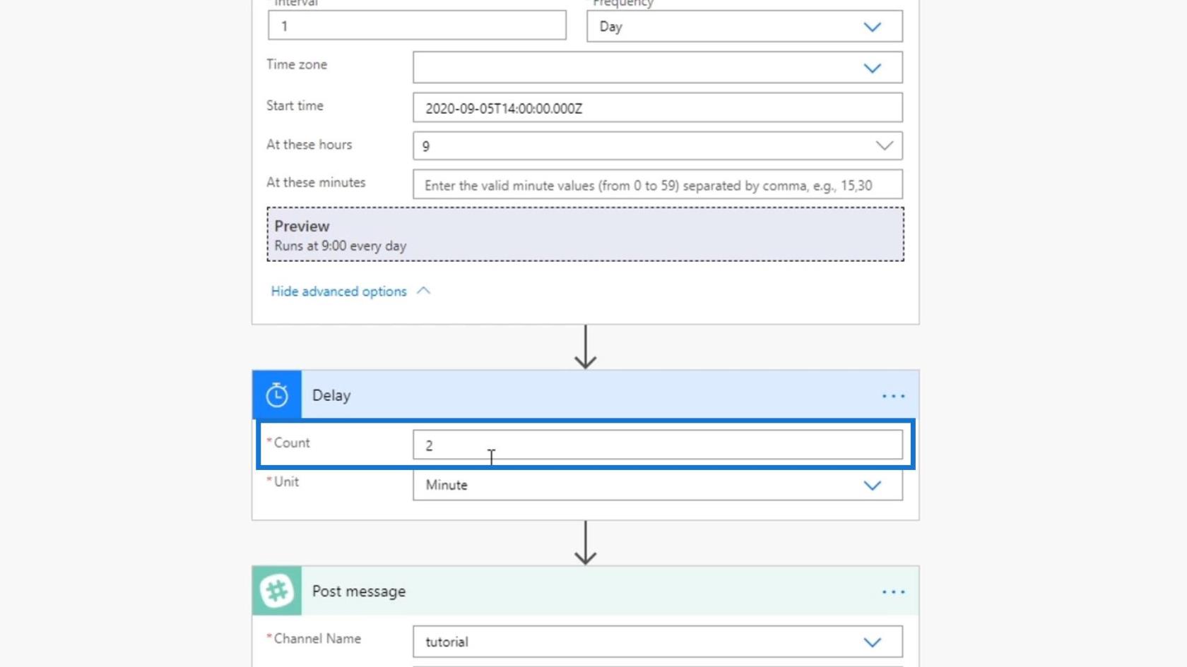 Microsoft Power Automate 中的計劃工作流