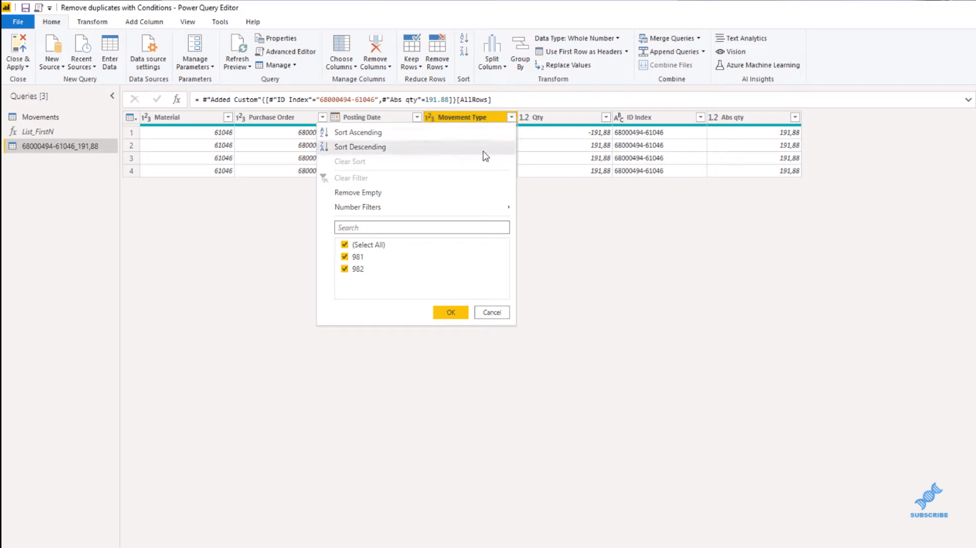 LuckyTemplates Power Query: removendo linhas duplicadas