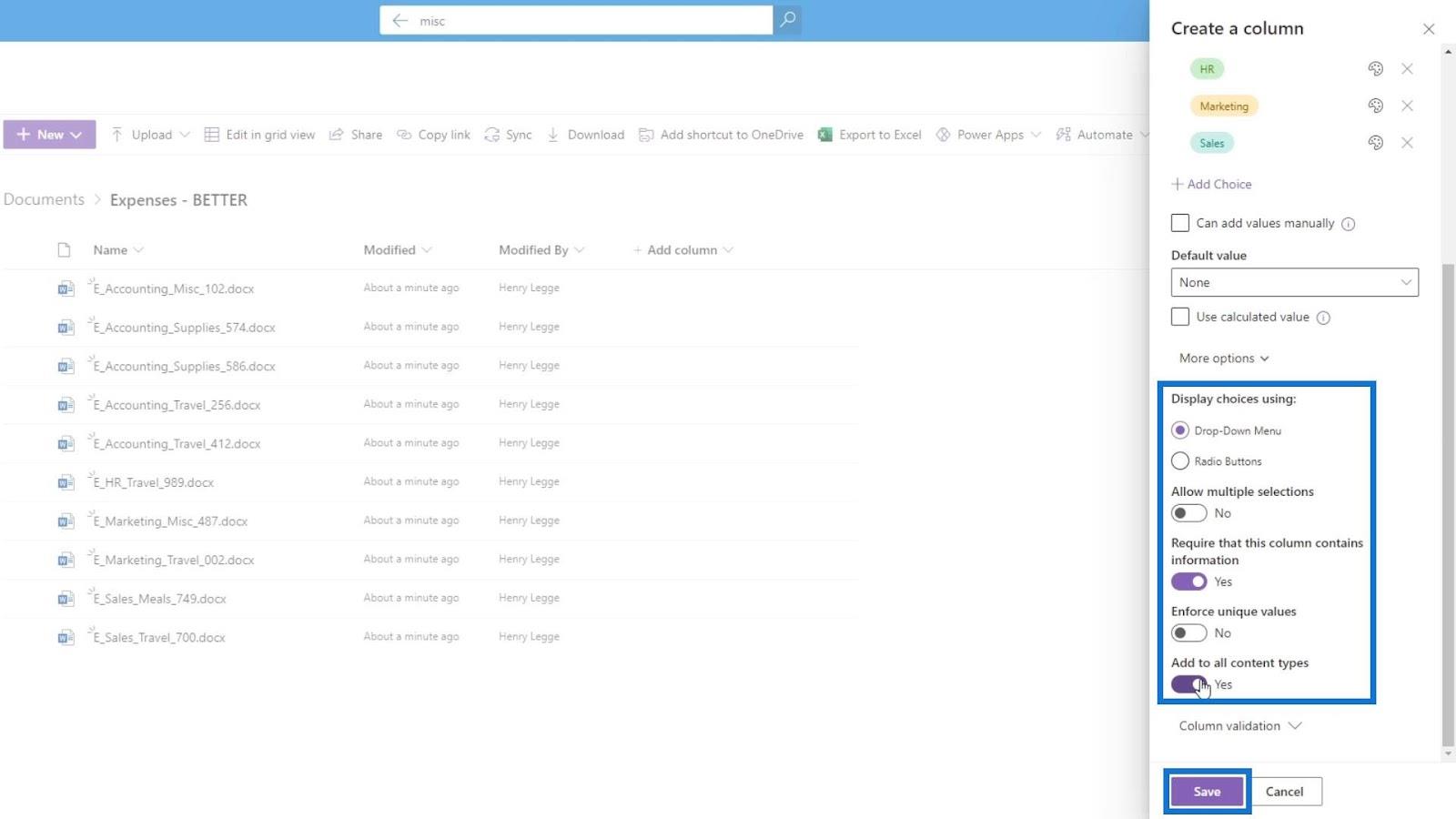 Agregar metadatos en SharePoint usando columnas Agregar metadatos en SharePoint usando columnas