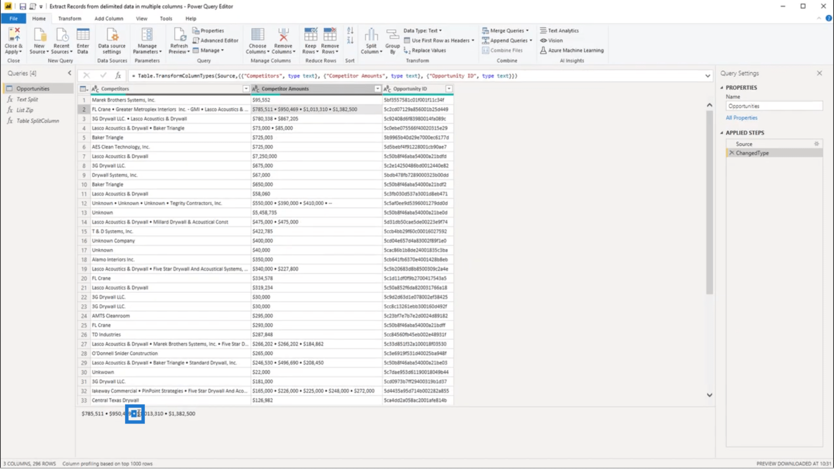 区切り文字で区切られたデータ – LuckyTemplates を使用したレコードの抽出