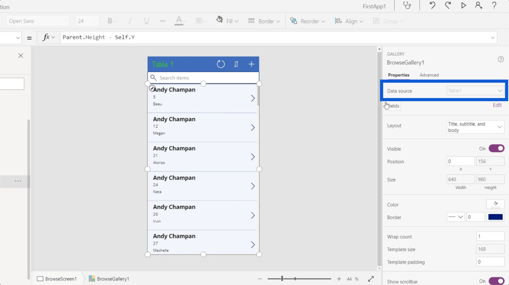 PowerApps ギャラリー: 概要
