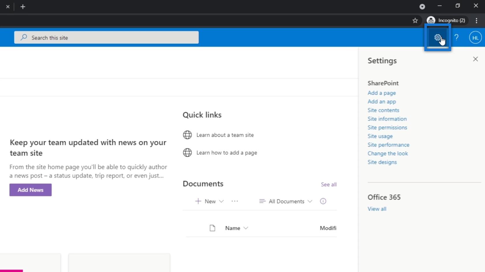 SharePoint 網站 |  佈局和菜單演練