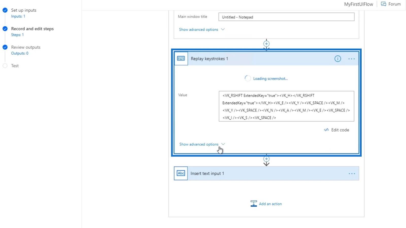Microsoft Power Automate 中的 UI 流輸入