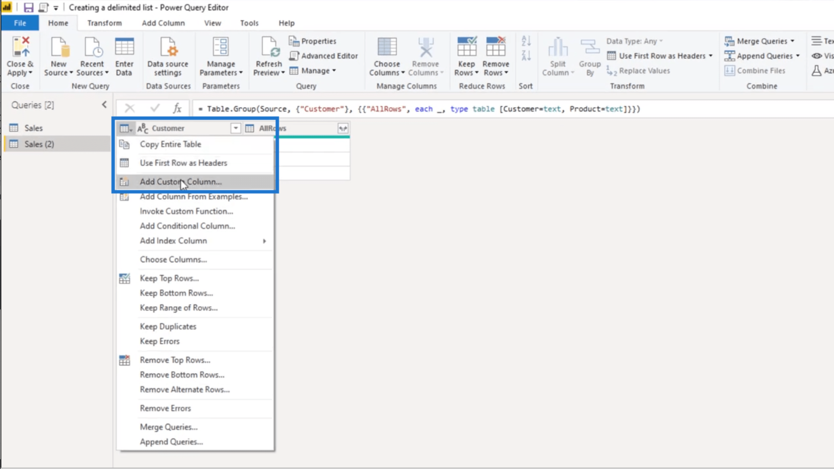 Power Query で区切りリストを作成する – クエリ エディターのチュートリアル