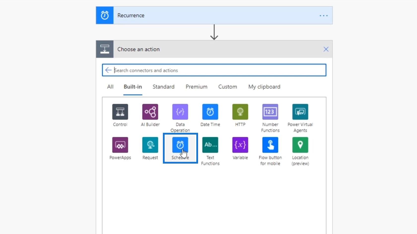 Microsoft Power Automate 中的計劃工作流