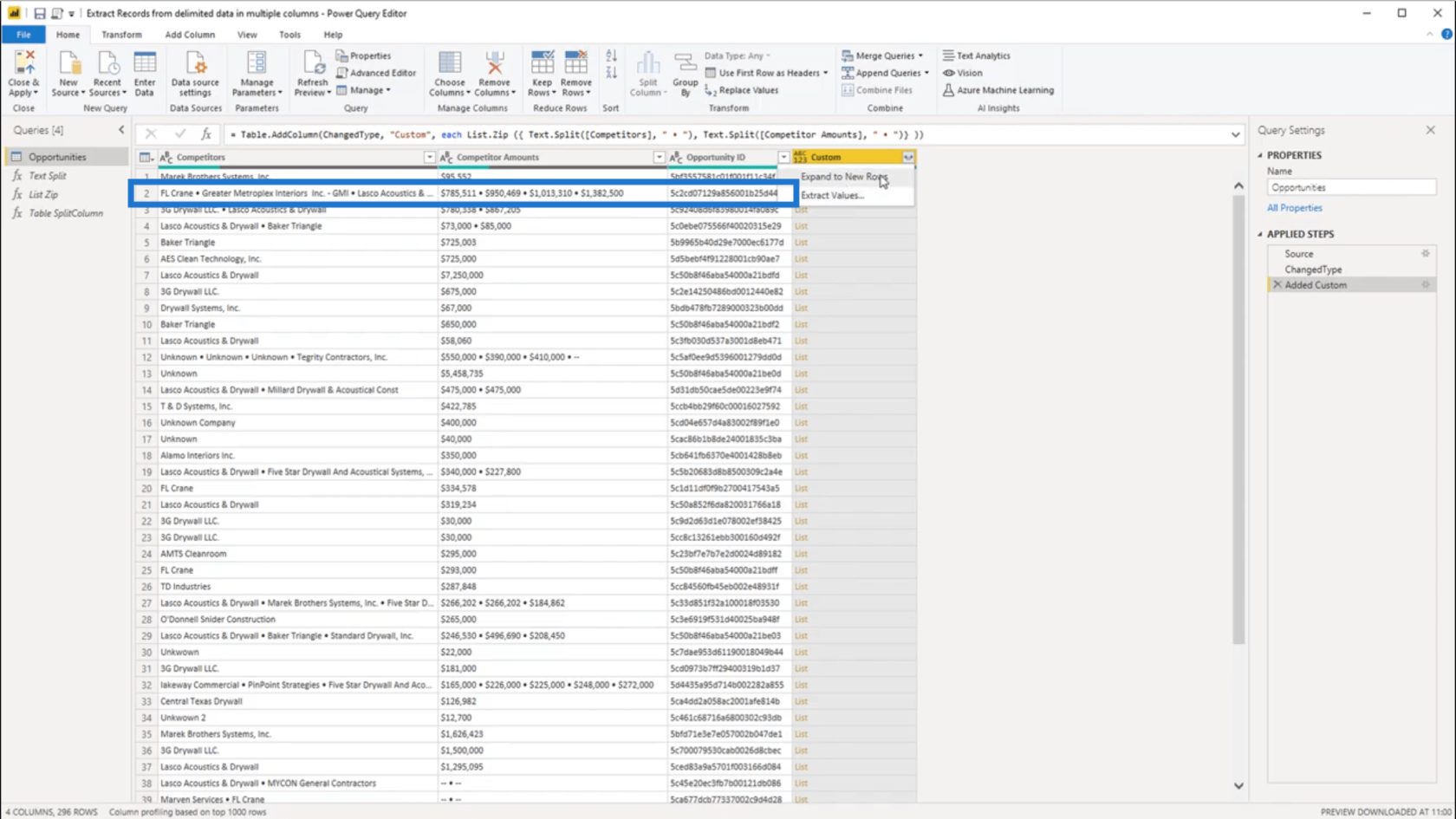 区切り文字で区切られたデータ – LuckyTemplates を使用したレコードの抽出