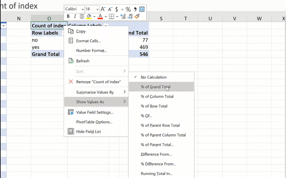 Tableaux de proportions et de fréquences dans Excel
