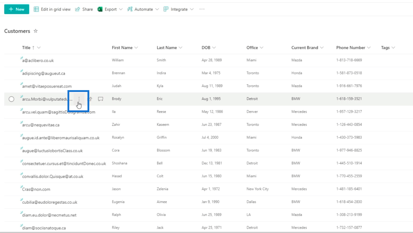 SharePoint リスト アイテム: 単一および複数のアイテムの編集
