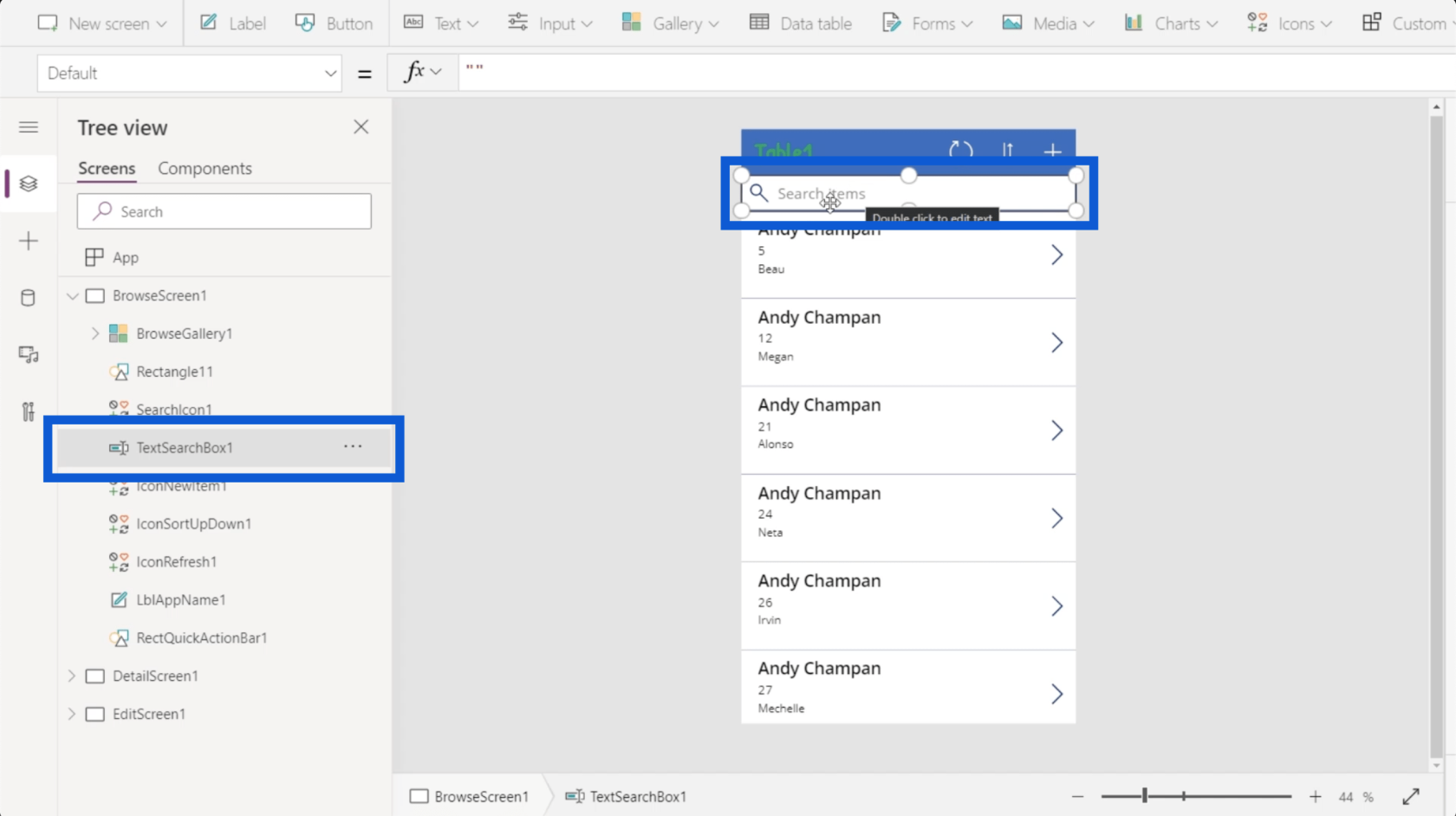 Power Apps 環境：正確設置應用程序元素