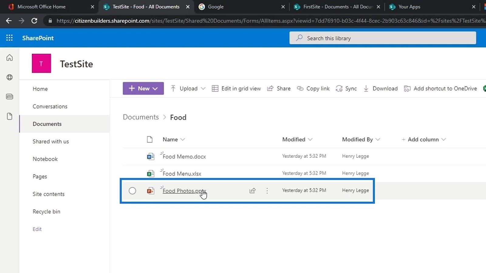 SharePoint 文檔庫 |  初學者教程