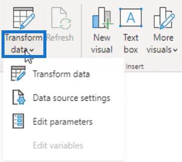 Power Query ツール、タブ、ユーザー インターフェイス