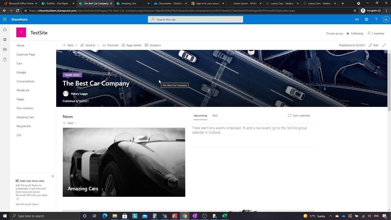 Übersicht und Erstellung der SharePoint-Homepage