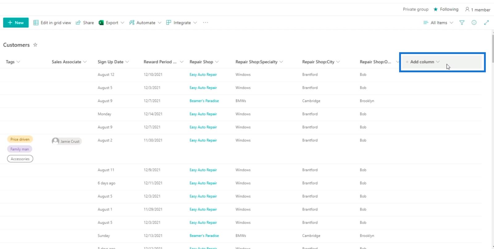 SharePoint リスト カレンダー ビュー