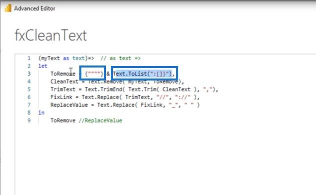 Power Query でのカスタム テキスト クリーニング関数の作成