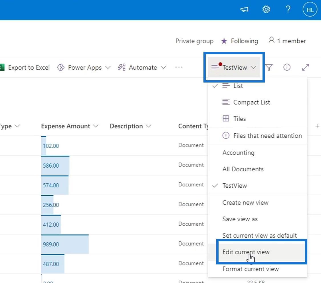 MS SharePoint ビュー |  作成と保存