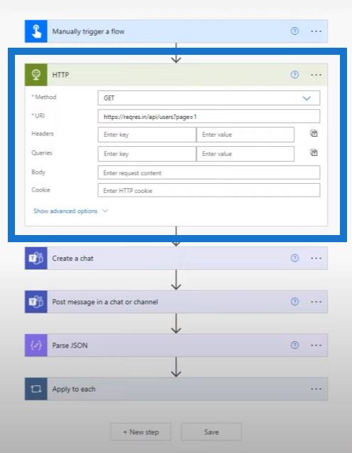 Faire une requête HTTP dans Power Automate
