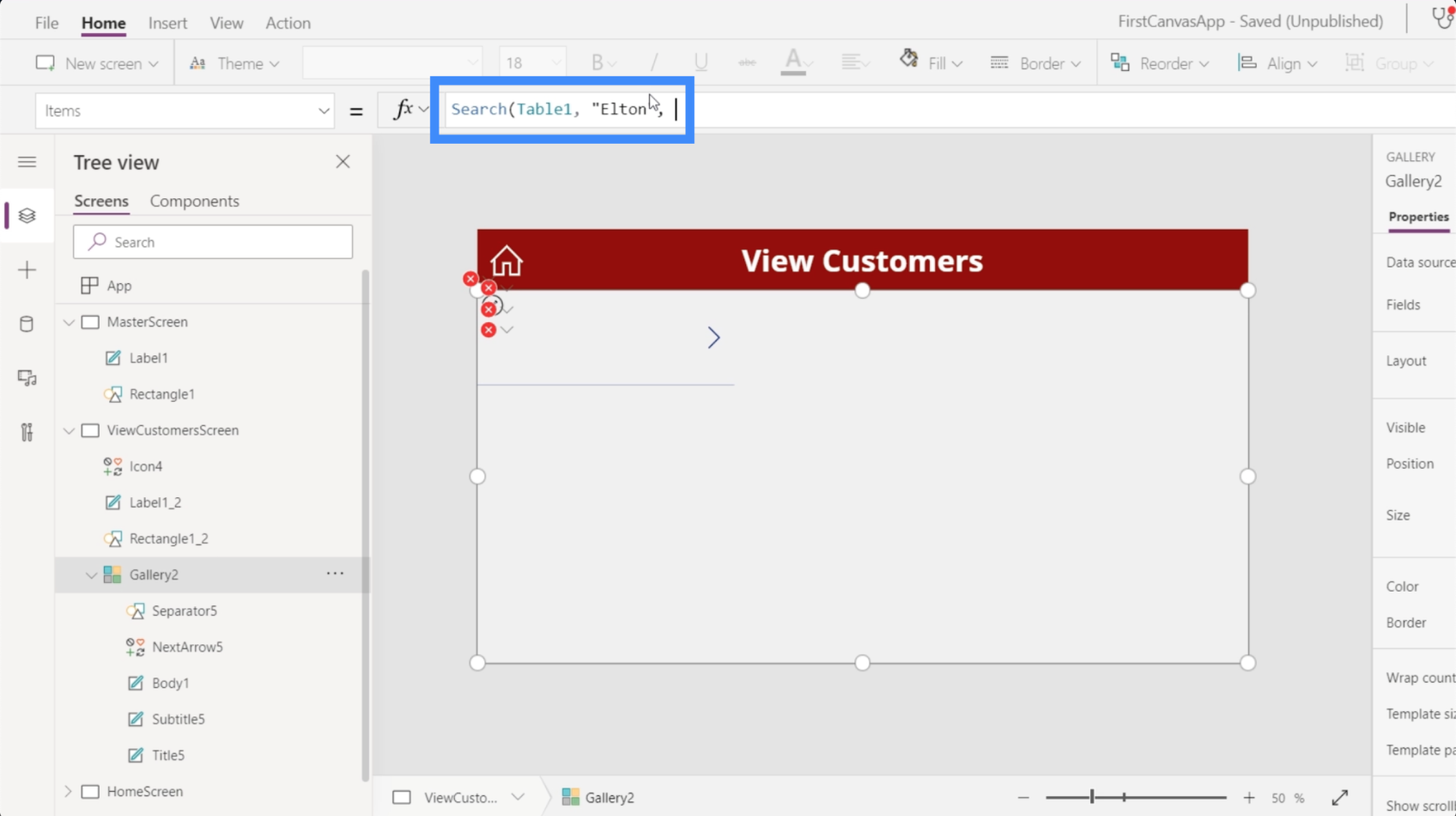 PowerApps 検索フィールド: 追加およびカスタマイズする方法
