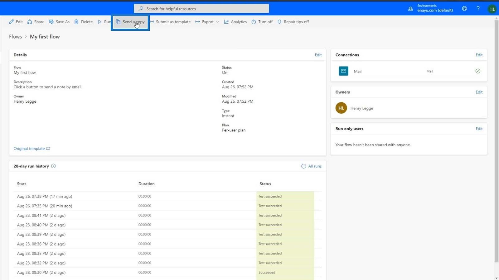 Microsoft Power Automate 中的工作流共享