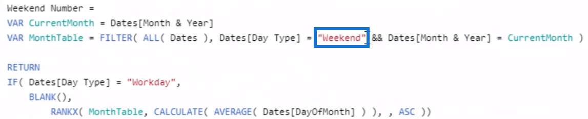 將工作日和周末數字添加到日期表中：LuckyTemplates 中的時間智能技術