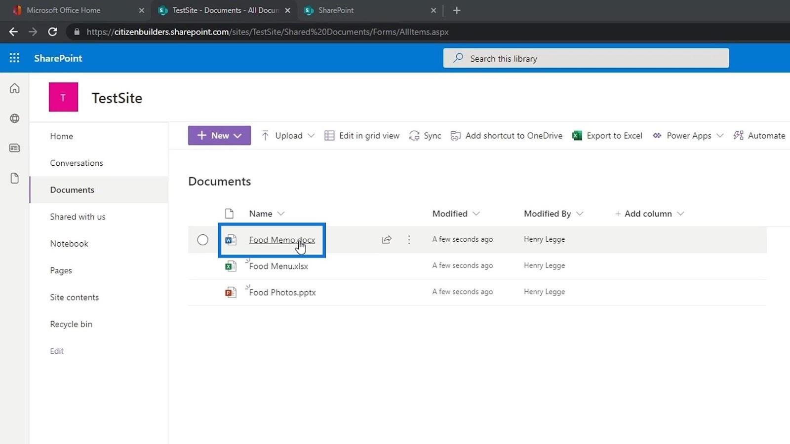 SharePoint 文檔庫 |  初學者教程
