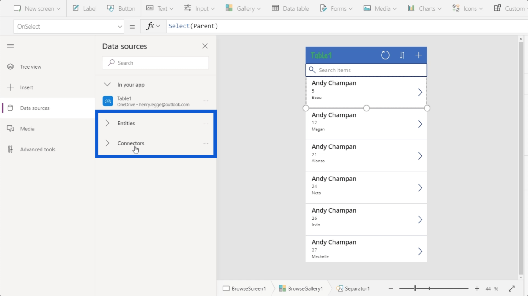Power Apps 環境：正確設置應用程序元素