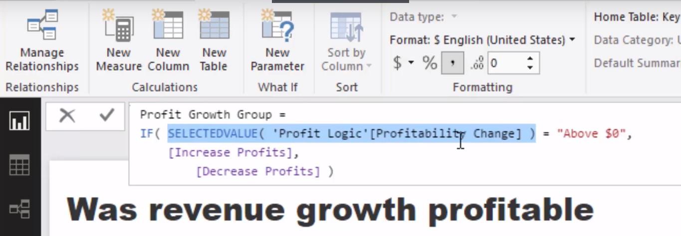 使用 LuckyTemplates Analytics 檢查收入增長是否有利可圖