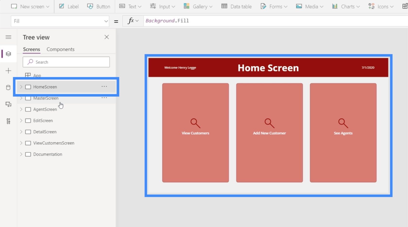 發布 PowerApps 應用程序和更改屏幕順序