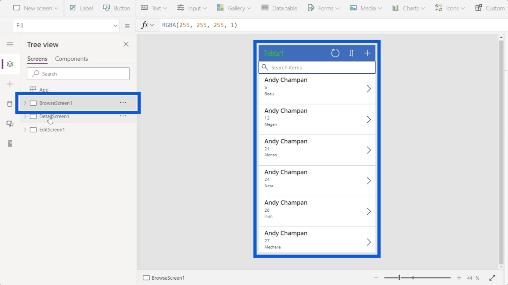Power Apps 環境：正確設置應用程序元素