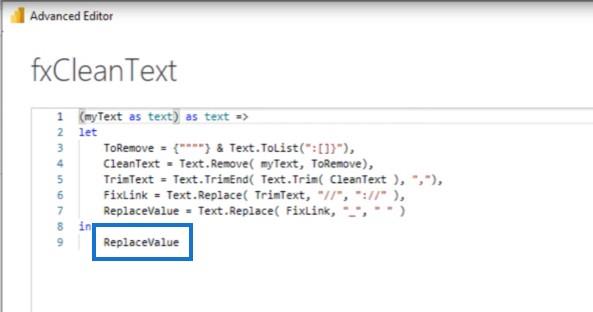 Power Query でのカスタム テキスト クリーニング関数の作成