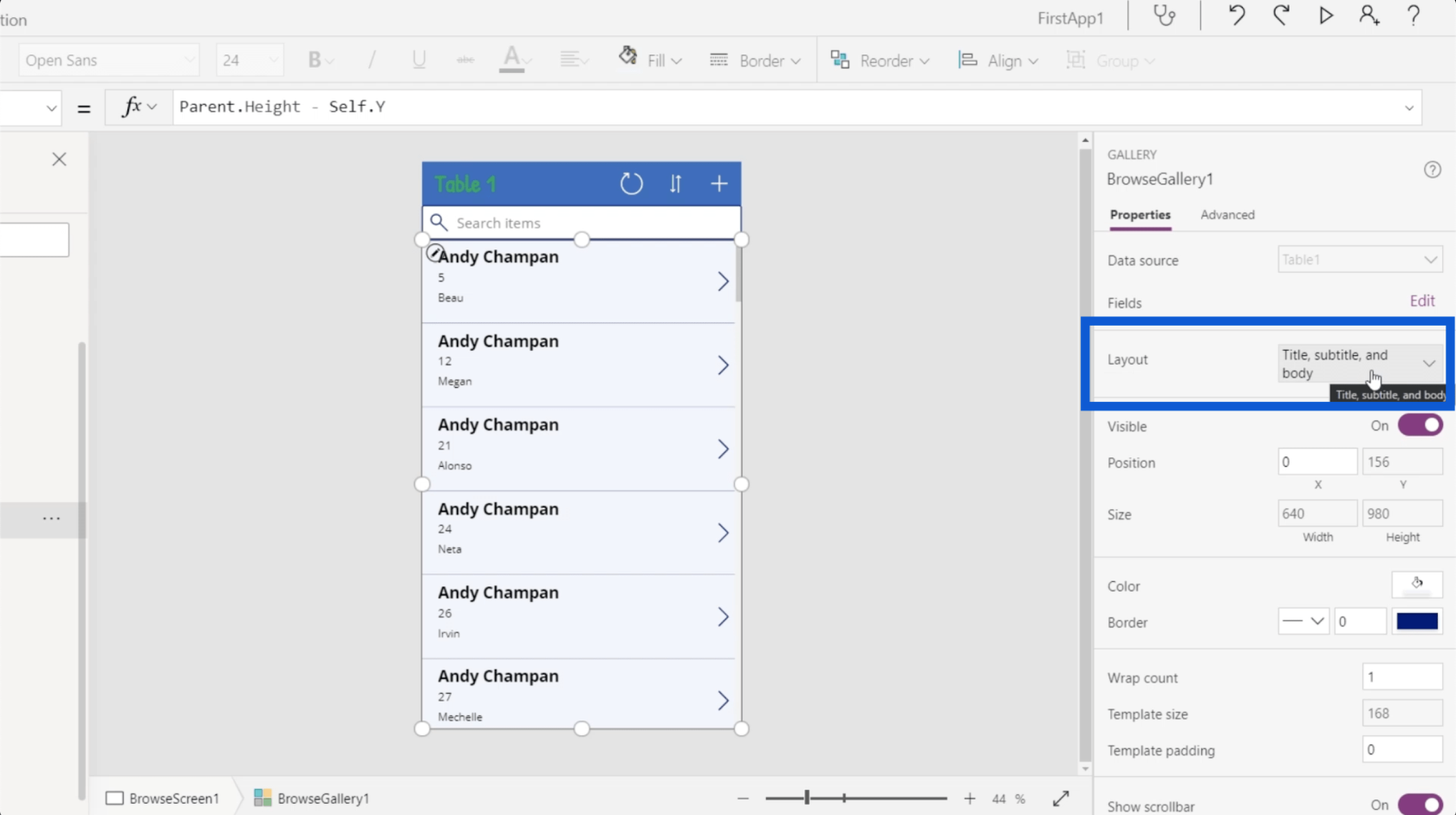 PowerApps ギャラリー: 概要