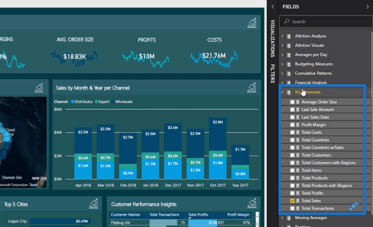 KPI 趨勢分析的 LuckyTemplates 數據可視化技巧