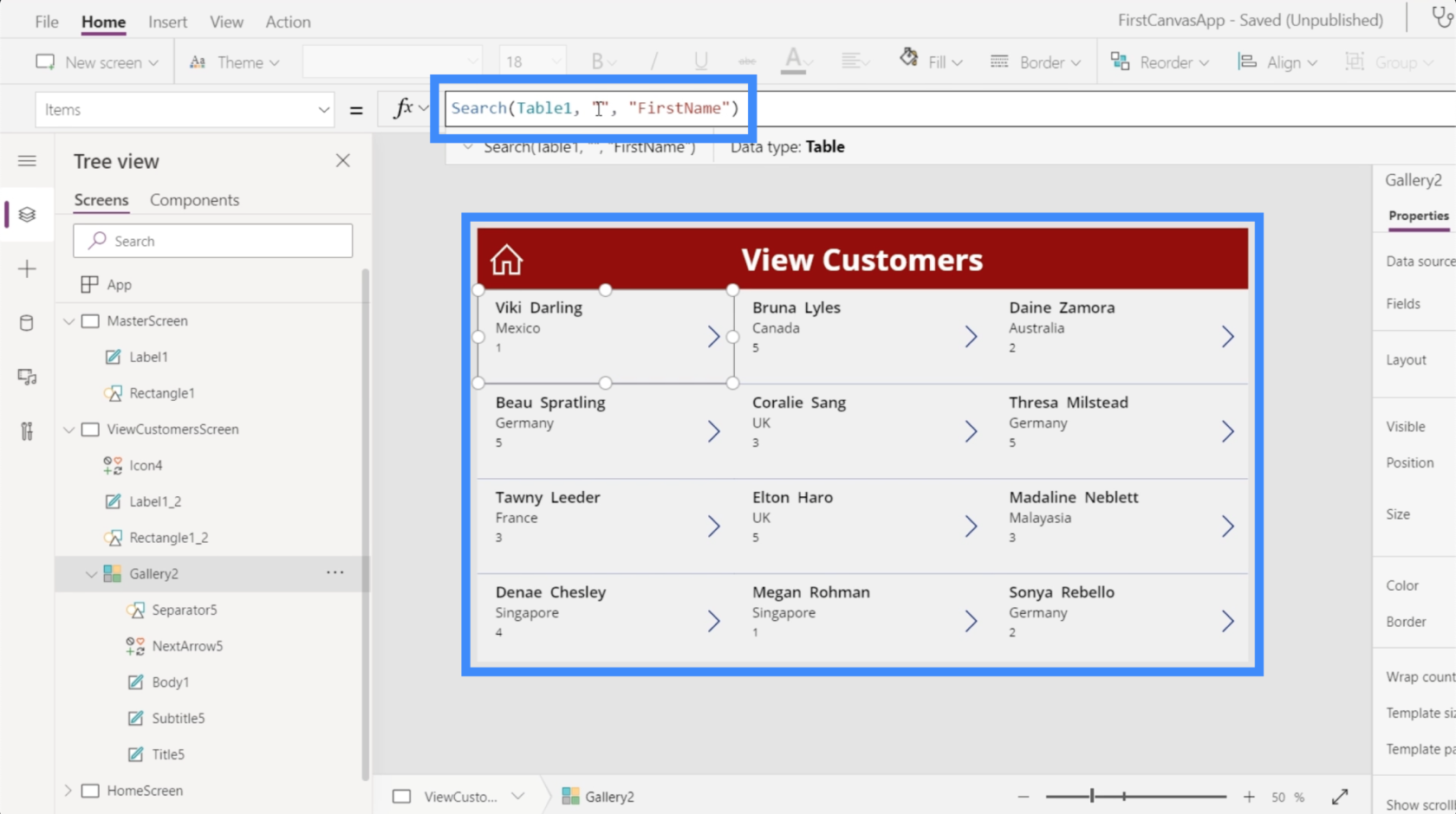 PowerApps 検索フィールド: 追加およびカスタマイズする方法