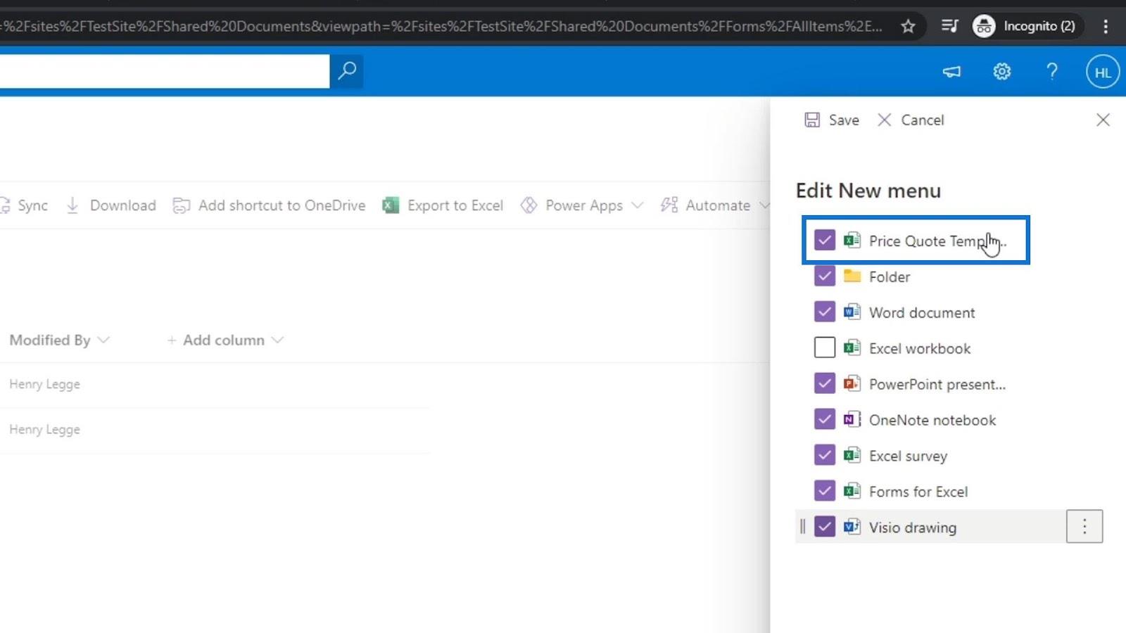 문서 라이브러리용 SharePoint 템플릿