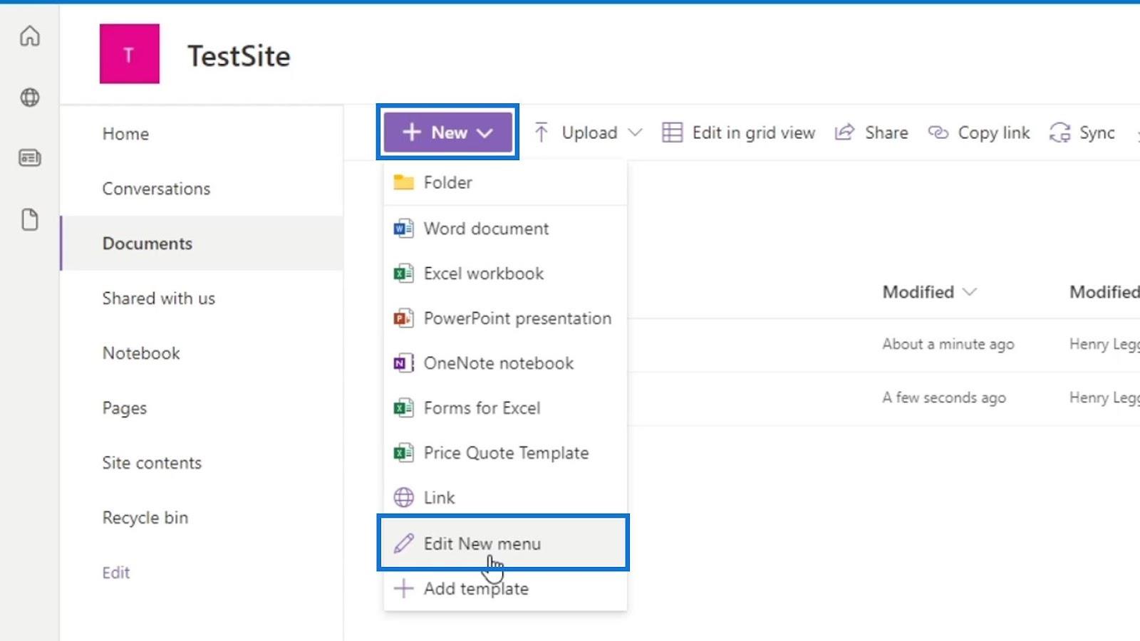 문서 라이브러리용 SharePoint 템플릿